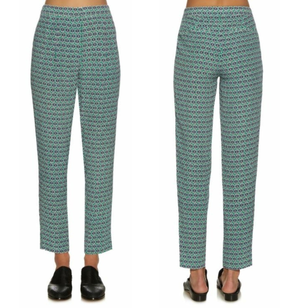 NEW Diane Von Furstenberg Erryn Square Stamp Print Pants Sz. 2